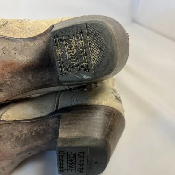 WOMEN'S WHITE GLITTERED INLAY AND CRYSTALS SNIP COWBOY BOOT 9M - Picture 14 of 16